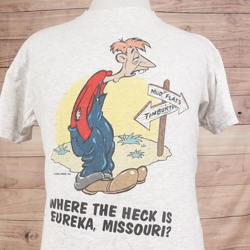 Vintage Where The Heck is Eureka Missouri? Large Tourist Graphic Tee 90s
